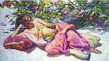 Jose Royo Famous Paintings - CORAL Y CARMIN